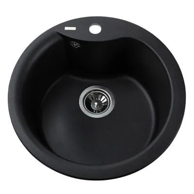 Гранітна мийка Globus Lux ORTA 485 мм-А0001, чорний металiк